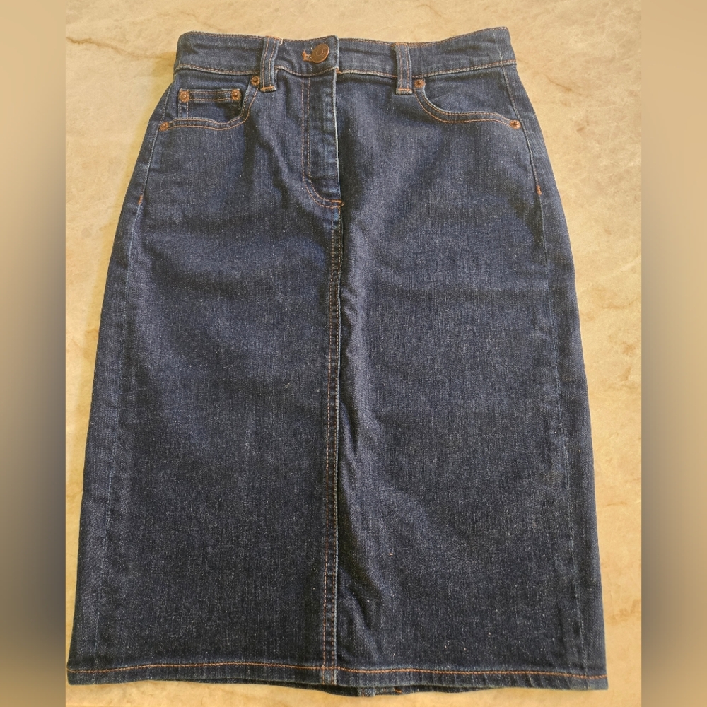 J. Crew Dark Indigo Denim Pencil Skirt 24